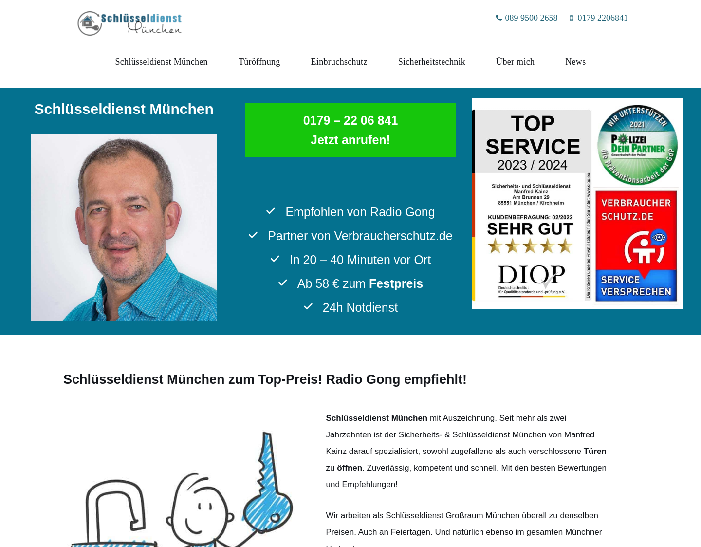 Aktuelle Website-Vorschau von Schlüsseldienst München
