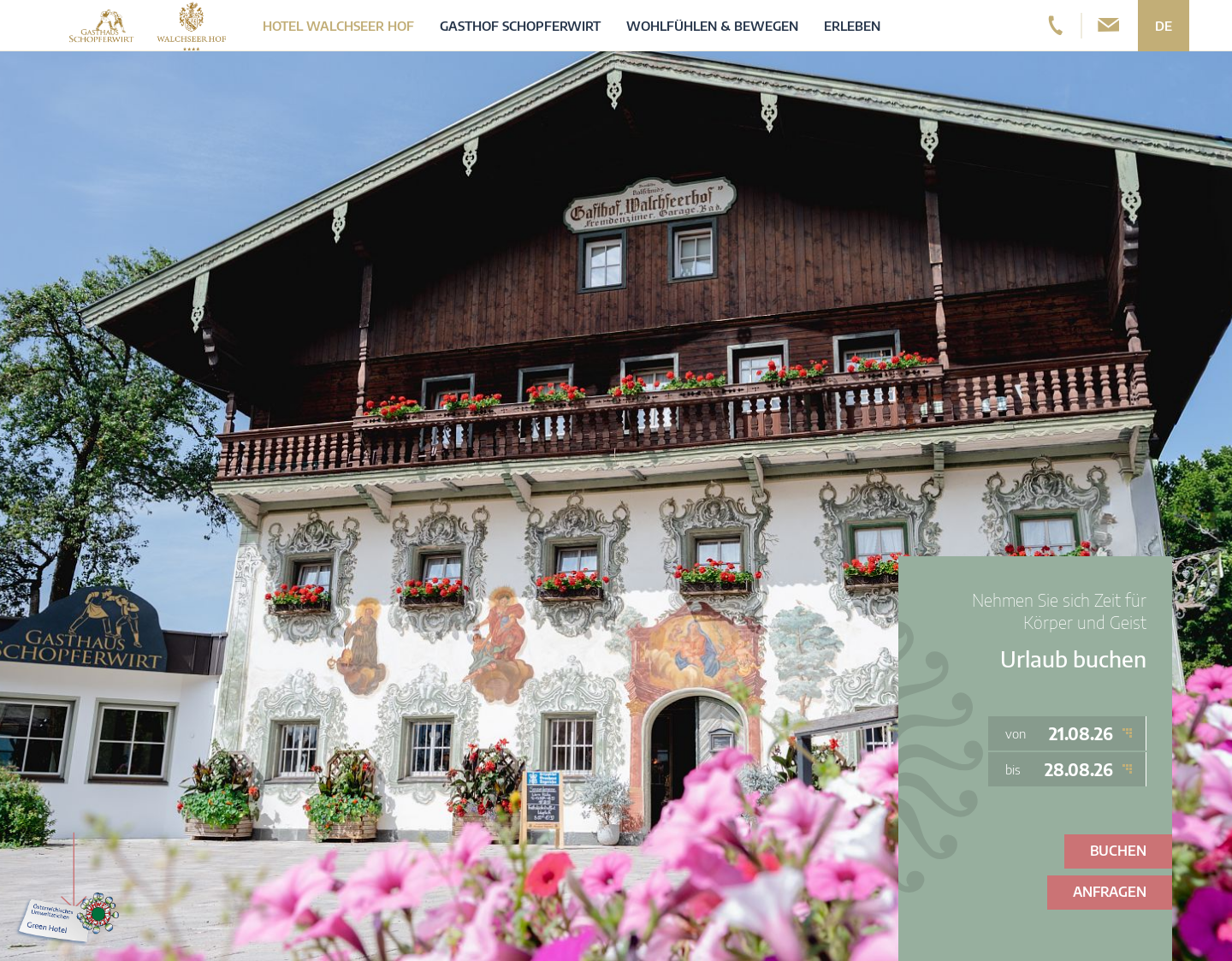 Aktuelle Website-Vorschau von Walchseer Hof - 4 Sterne Hotel