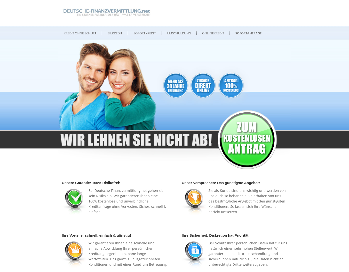 Aktuelle Website-Vorschau von Deutsche-Finanzvermittlung.net