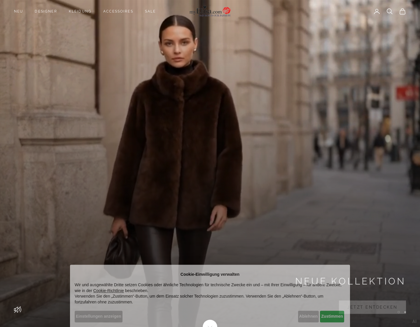 Aktuelle Website-Vorschau von Online Shop mit Kleidung von Cambio