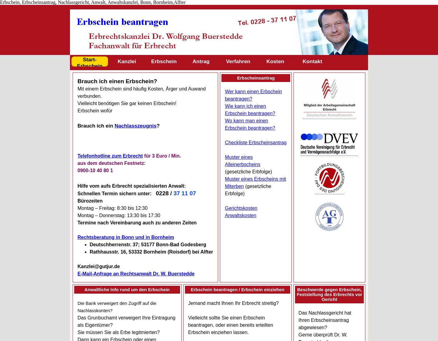 Aktuelle Website-Vorschau von Erbschein vom Erbrechtsanwalt
