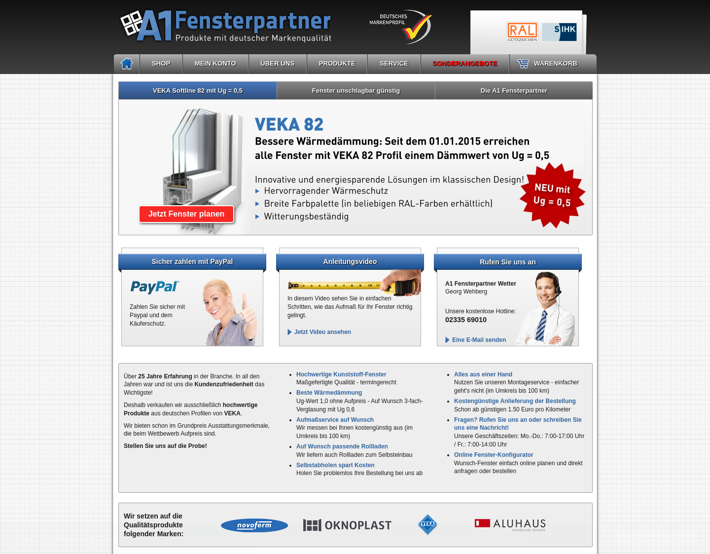 Aktuelle Website-Vorschau von a1-fensterpartner