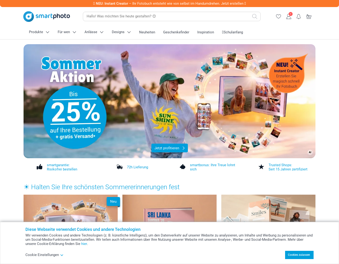Aktuelle Website-Vorschau von Vielseitige Foto Geschenke