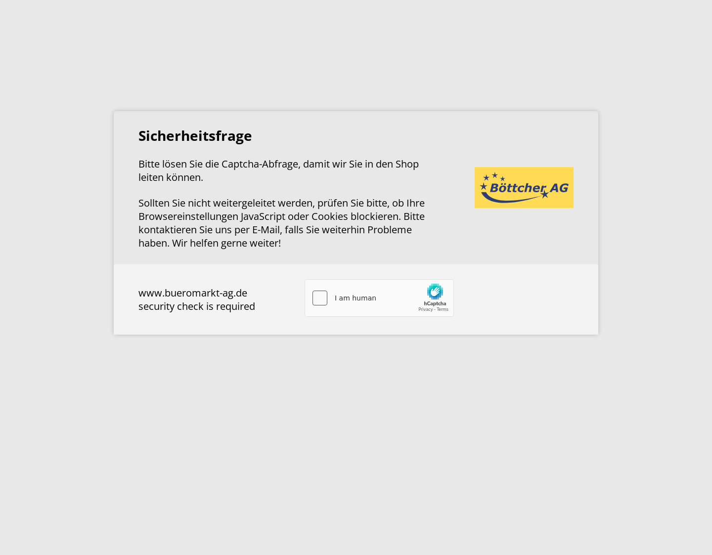 Aktuelle Website-Vorschau von Büromarkt Böttcher AG