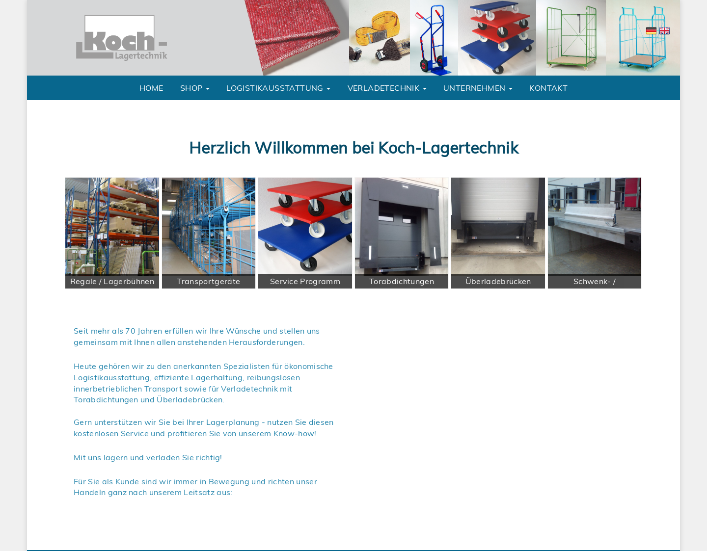 Aktuelle Website-Vorschau von Koch-Lagertechnik