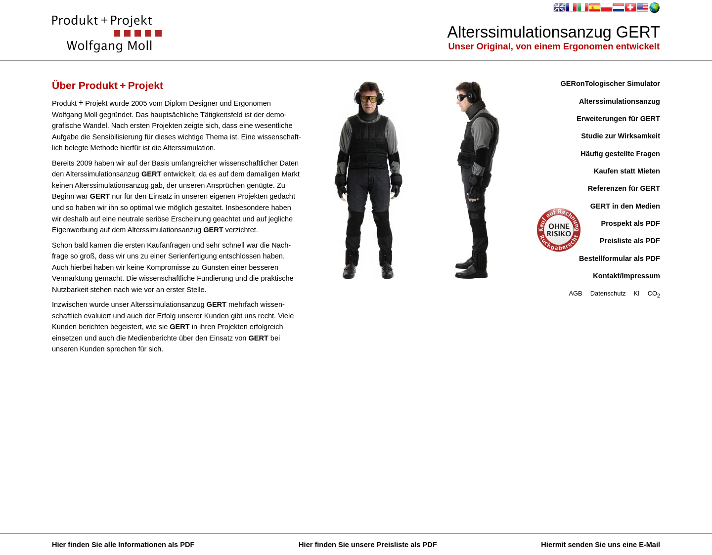 Aktuelle Website-Vorschau von Produkt + Projekt  Wolfgang Moll