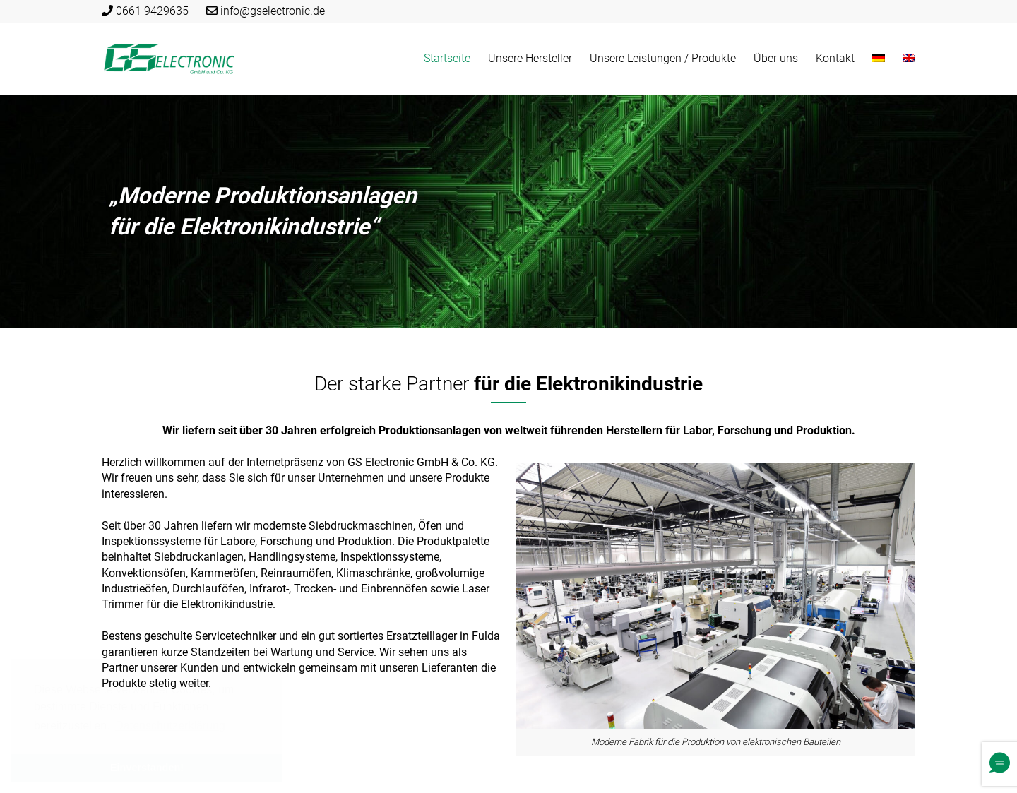 Aktuelle Website-Vorschau von Siebdruckmaschinen