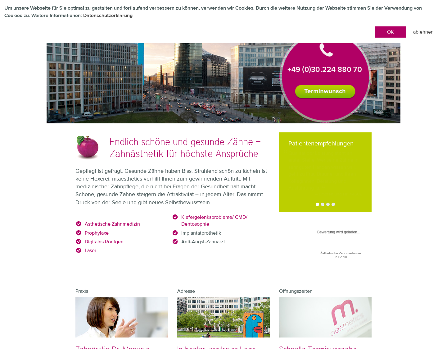 Aktuelle Website-Vorschau von Die Zahnmedizin in Berlin