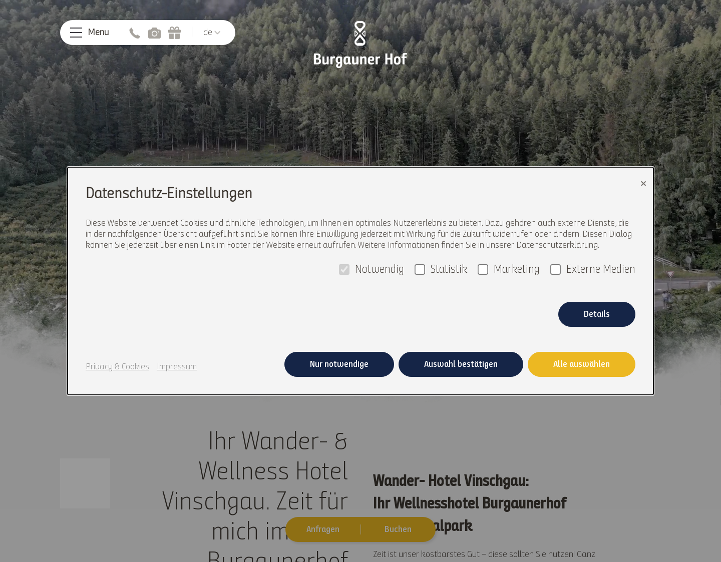 Aktuelle Website-Vorschau von Burgaunerhof Martelltal
