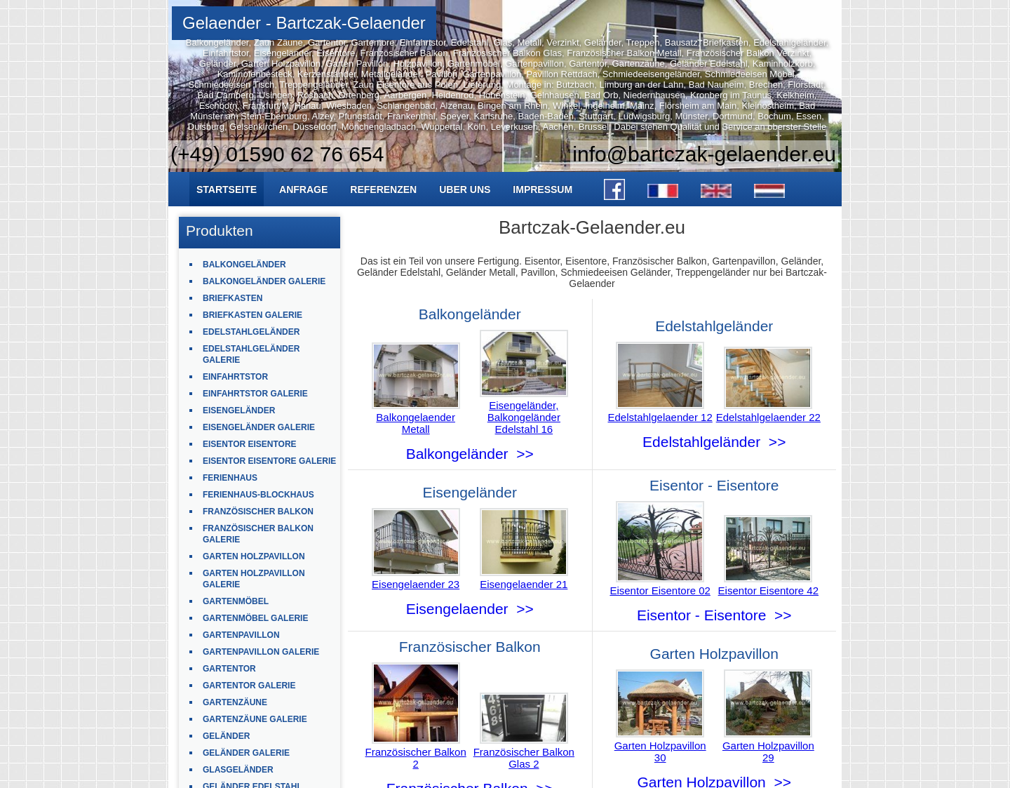 Aktuelle Website-Vorschau von Geländer, Edelstahlgeländer