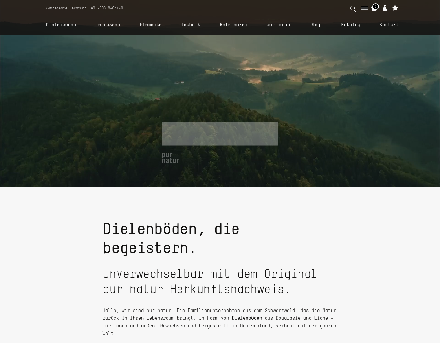 Aktuelle Website-Vorschau von pur natur - Holzdielen und Terrasse