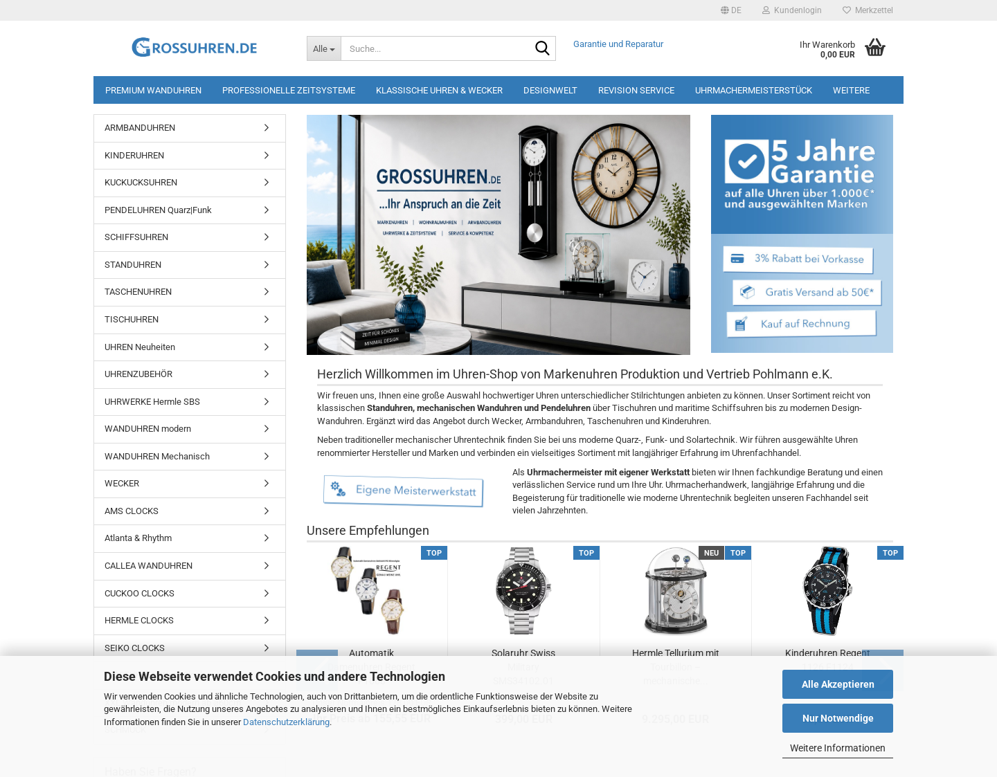 Aktuelle Website-Vorschau von In grossen Uhren ganz gross