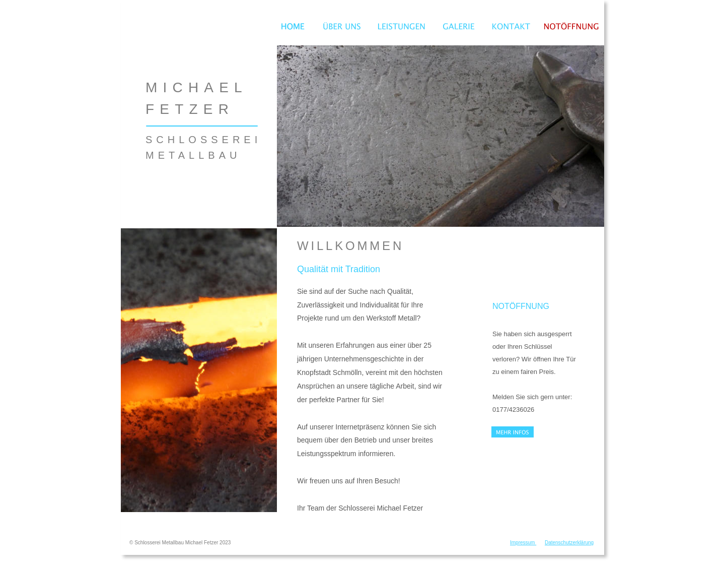 Aktuelle Website-Vorschau von Schlosserei Michael Fetzer