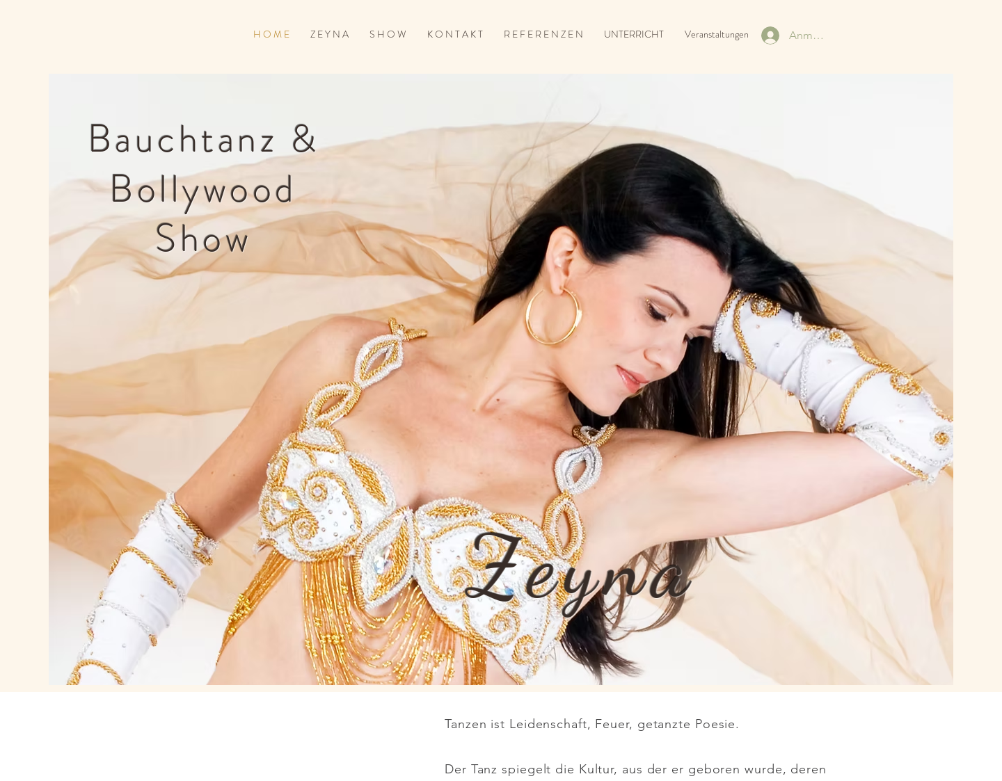Aktuelle Website-Vorschau von Bauchtanz Tänzerin Zeyna Berlin