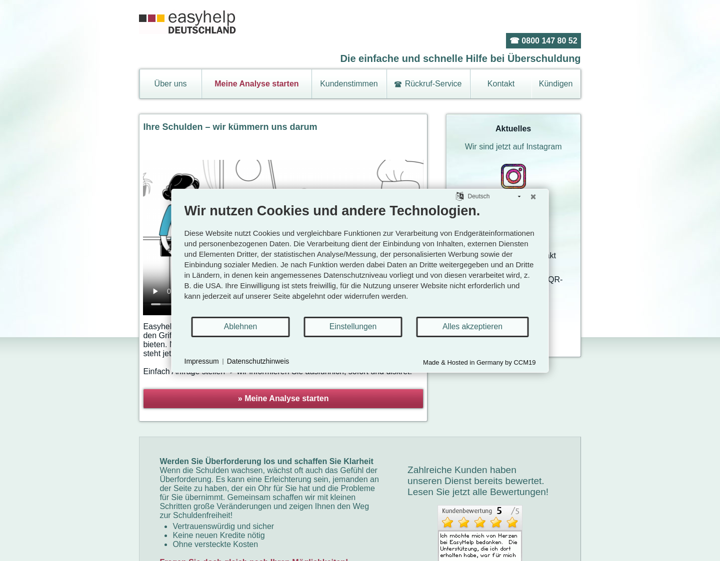 Aktuelle Website-Vorschau von easyhelp Deutschland