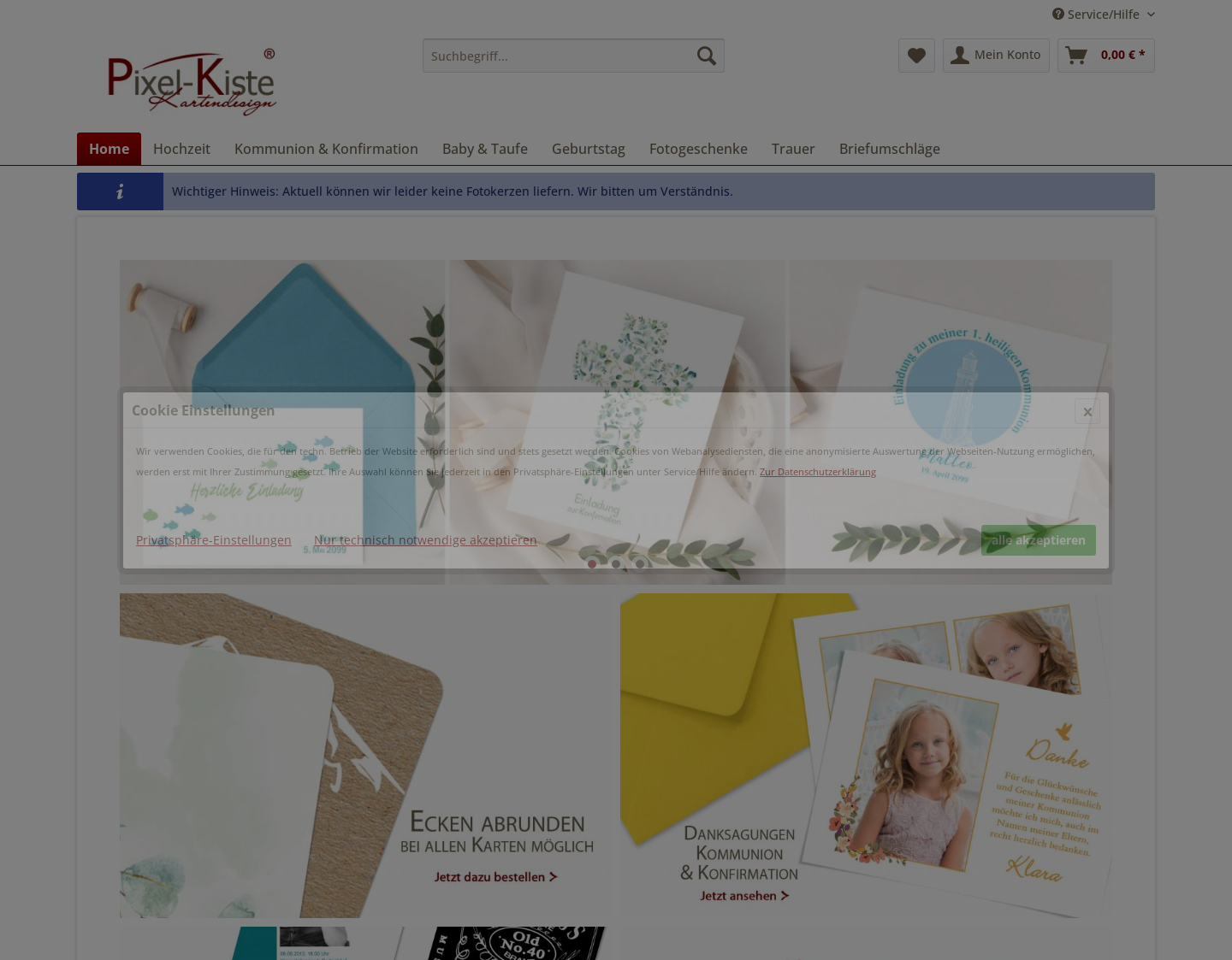 Aktuelle Website-Vorschau von Pixel-Kiste Kartendesign