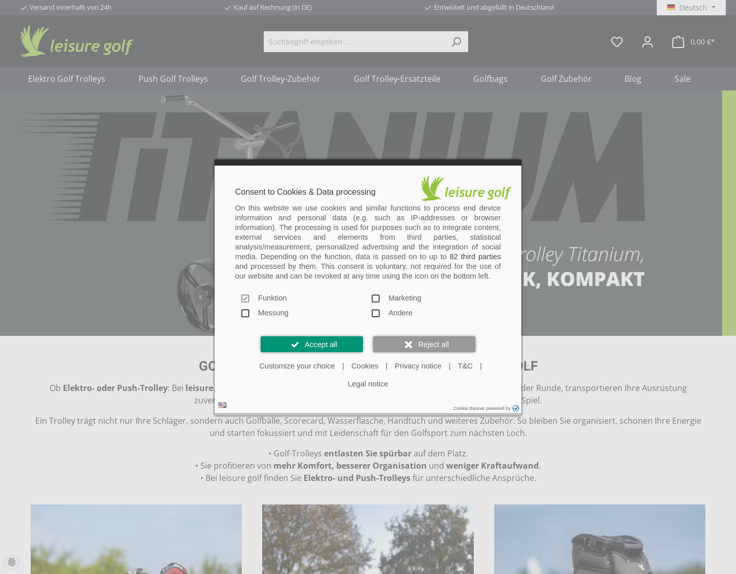 Aktuelle Website-Vorschau von Golf Trolley - Elektrotrolley & Golf Caddy