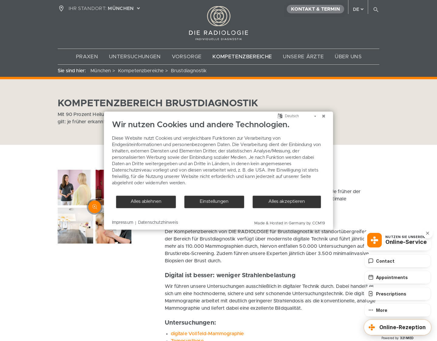 Aktuelle Website-Vorschau von Microdosis - Brustkrebsuntersuchung