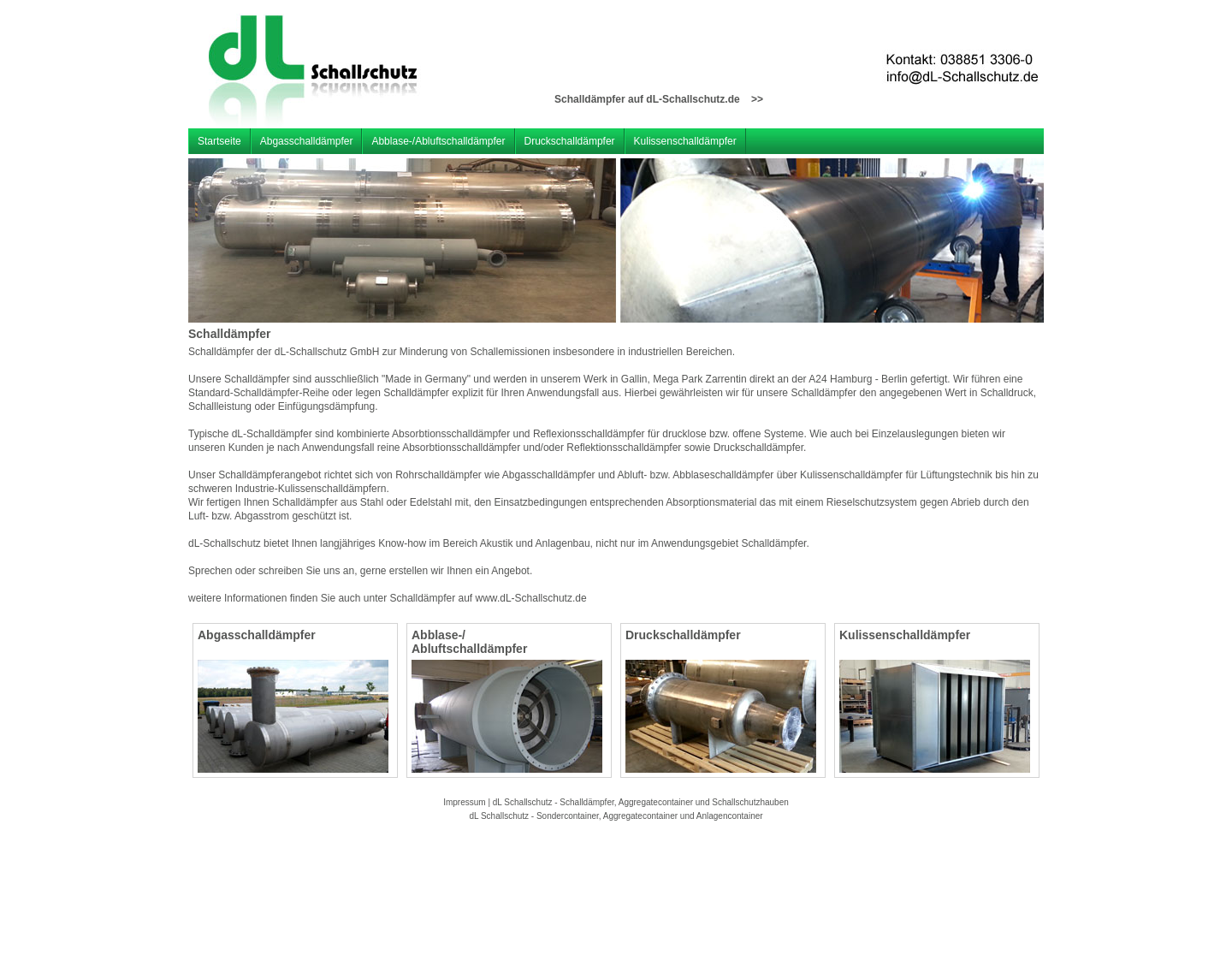 Aktuelle Website-Vorschau von dL Schalldämpfer ? Rohrschalldämpfer