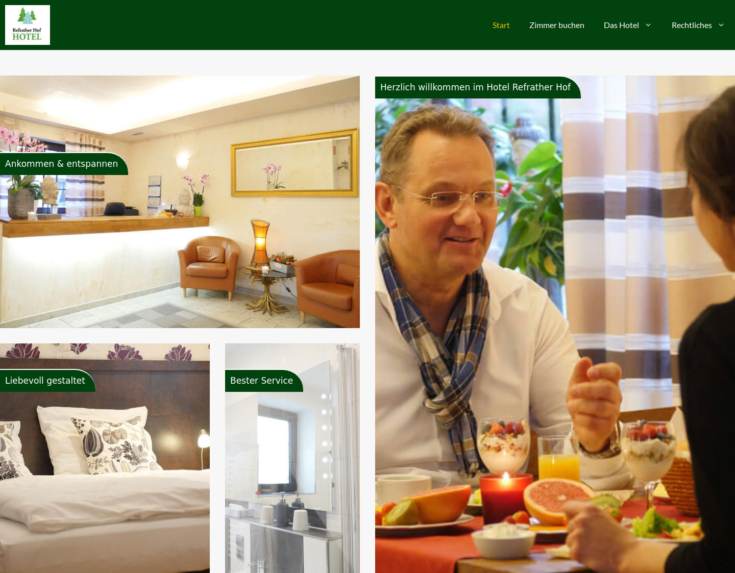 Aktuelle Website-Vorschau von Hotel Refrather Hof