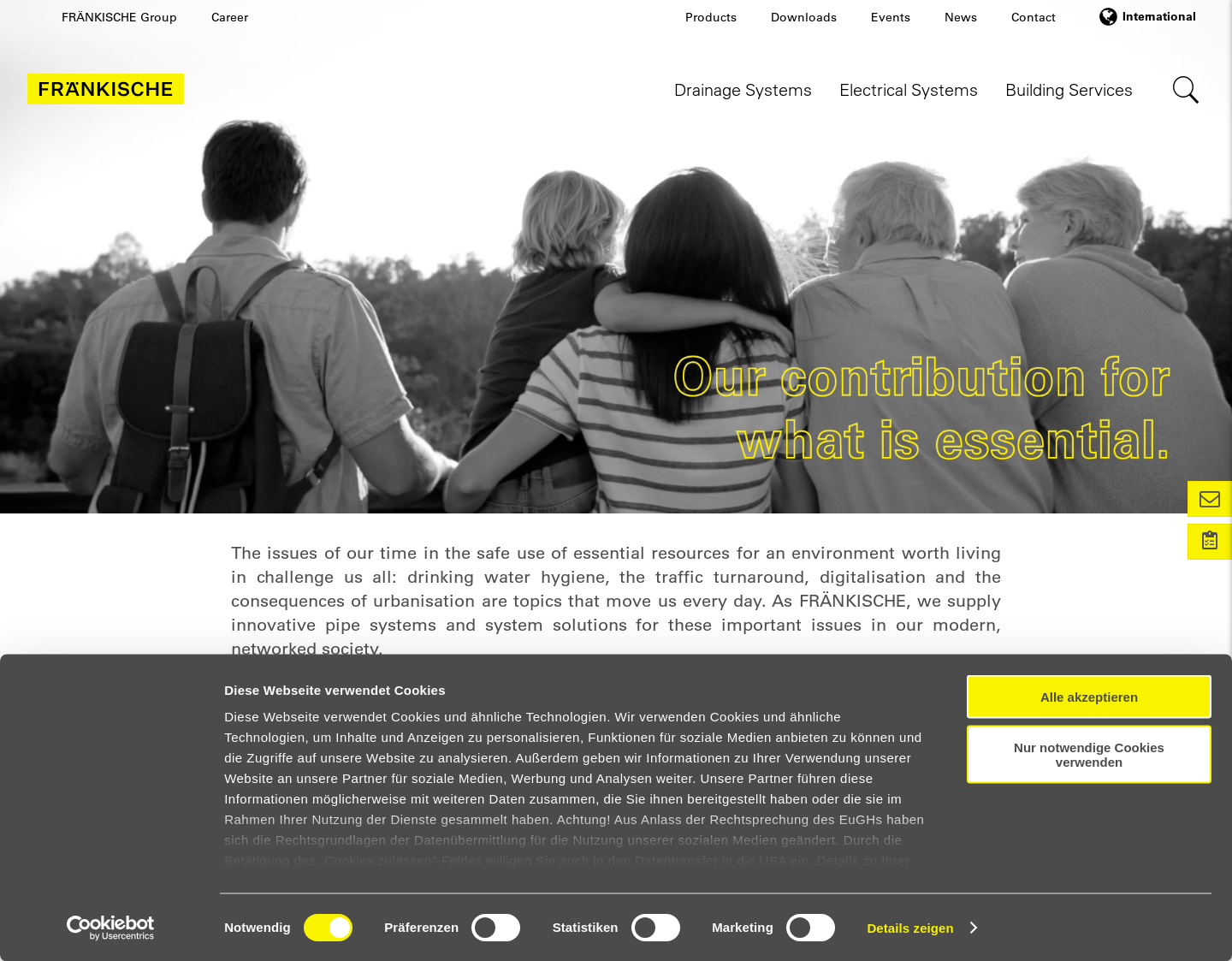 Aktuelle Website-Vorschau von Fränkische Rohrwerke