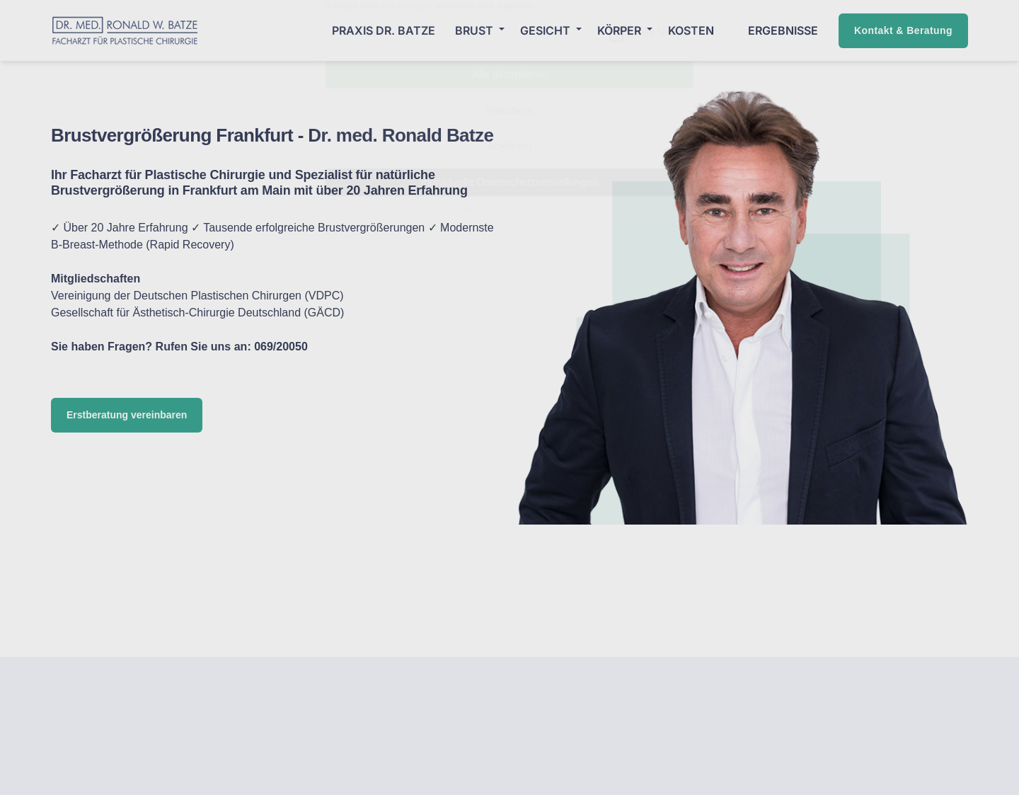 Aktuelle Website-Vorschau von Facharzt Dr. med. Ronald W. Batze
