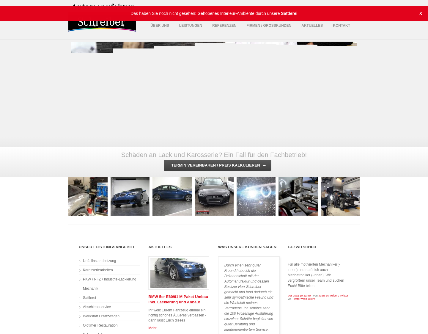 Aktuelle Website-Vorschau von Automanufaktur Schreiber