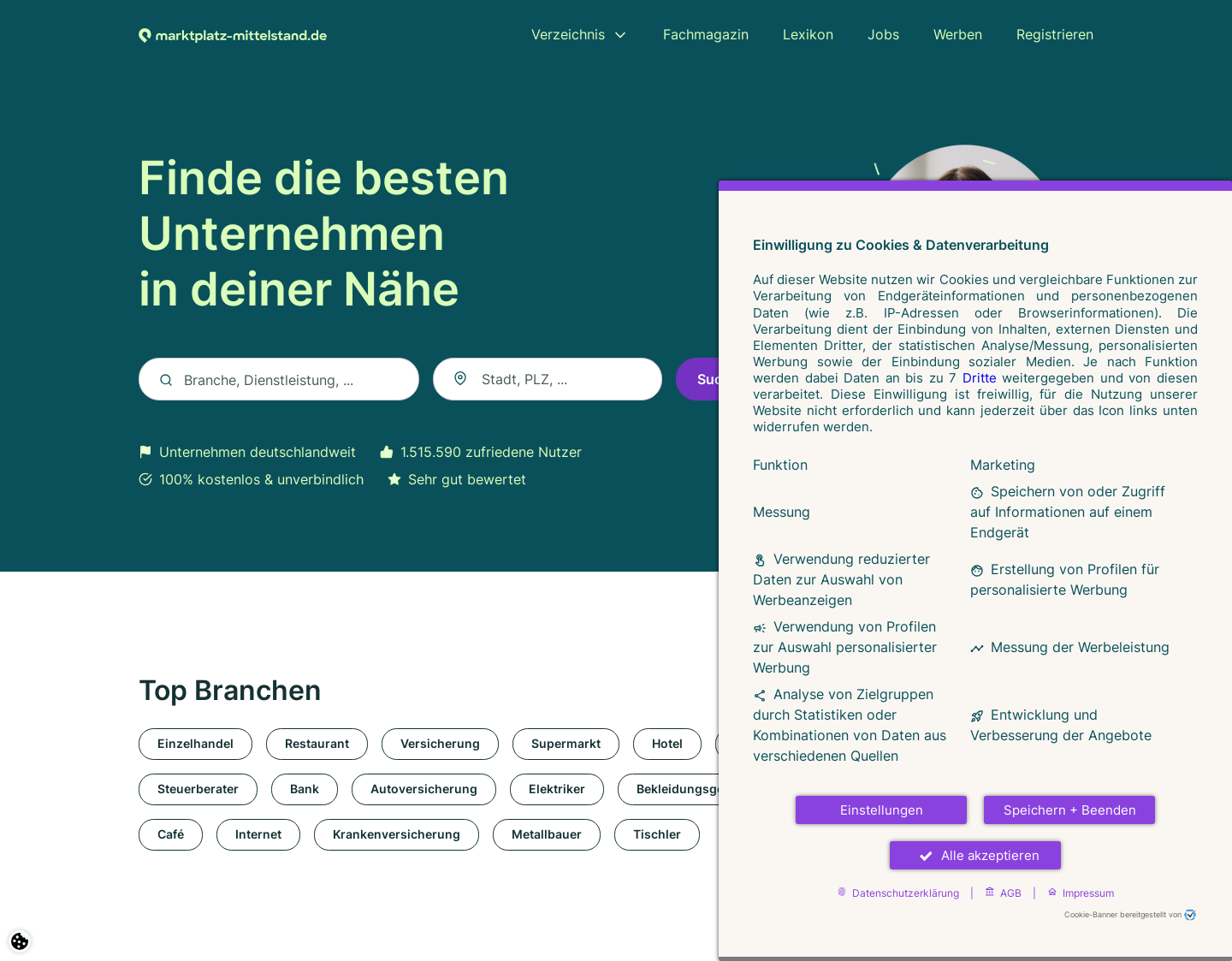 Aktuelle Website-Vorschau von Vorlagen und Muster