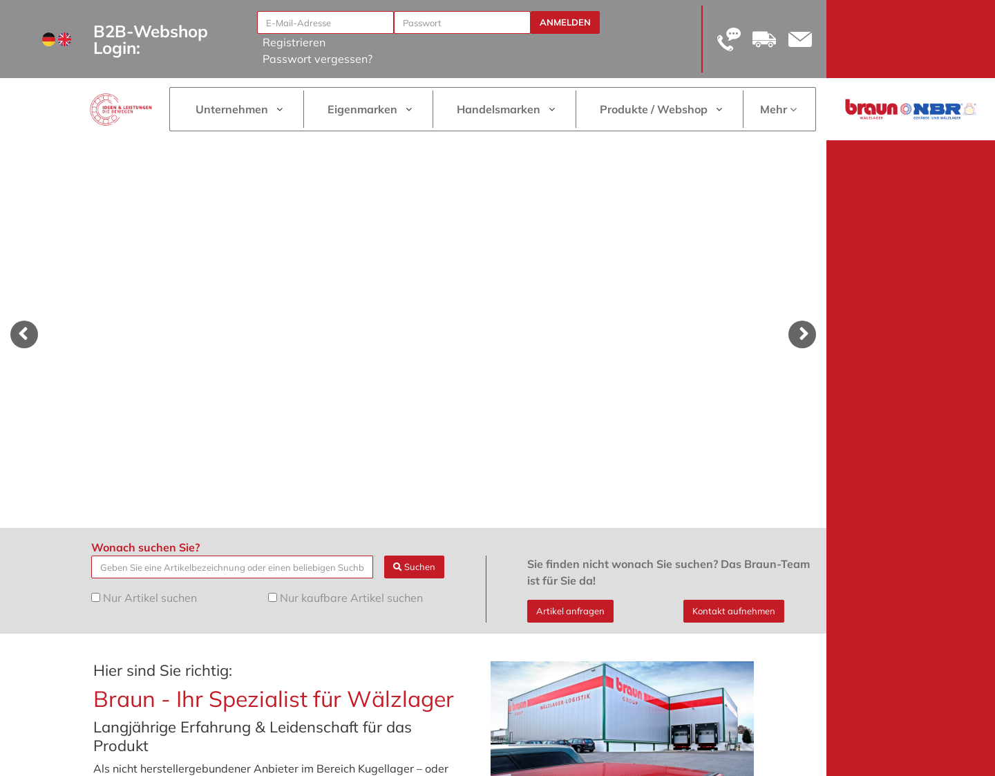 Aktuelle Website-Vorschau von NBR Gehäuse- und Wälzlager GmbH