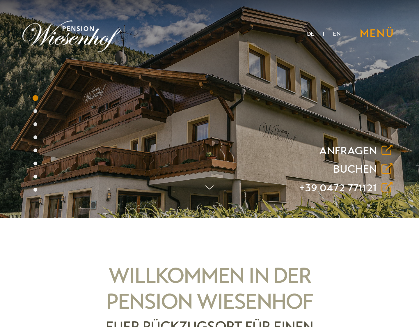 Aktuelle Website-Vorschau von Pension Wiesenhof in Freienfeld