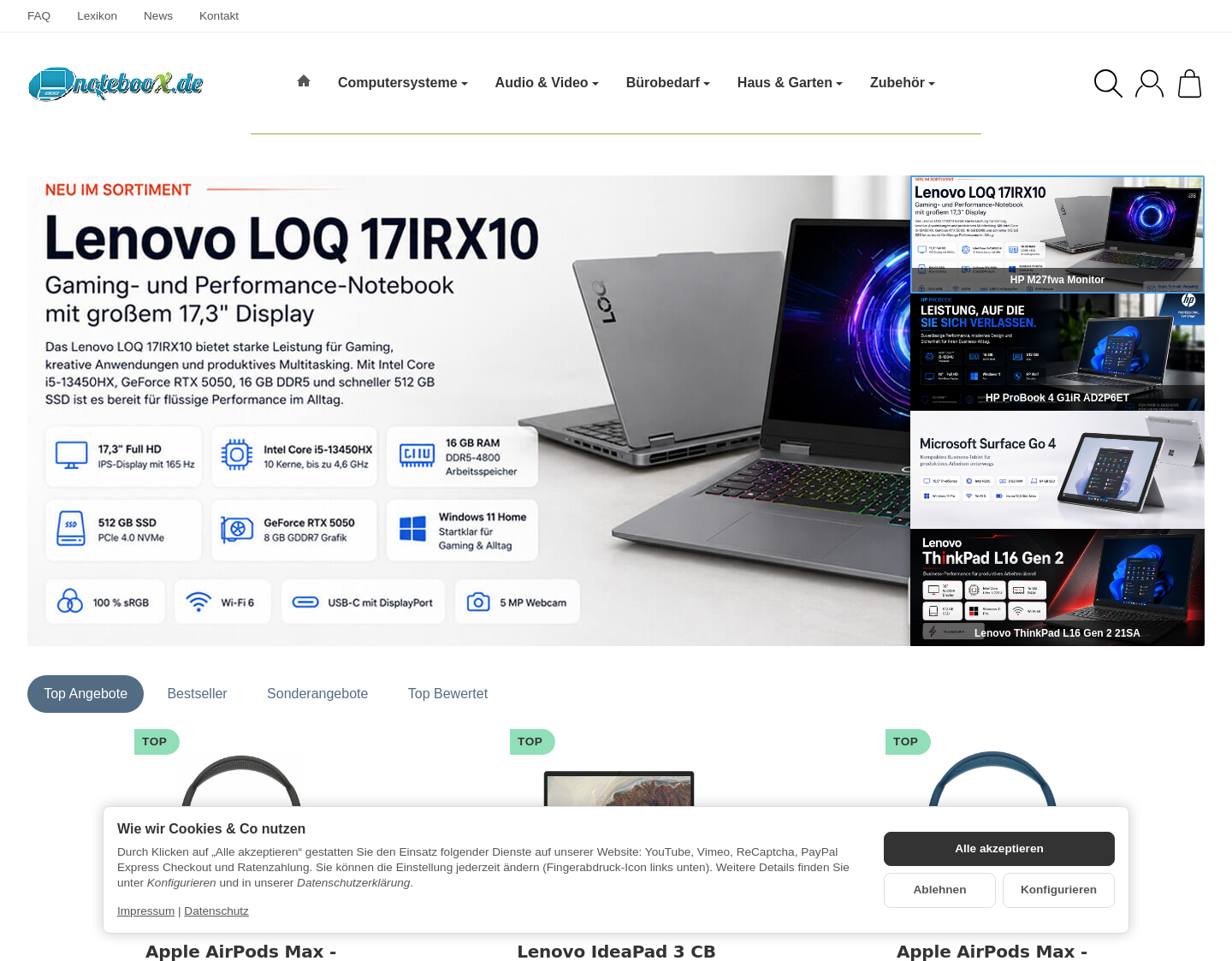 Aktuelle Website-Vorschau von Gebrauchte Computer