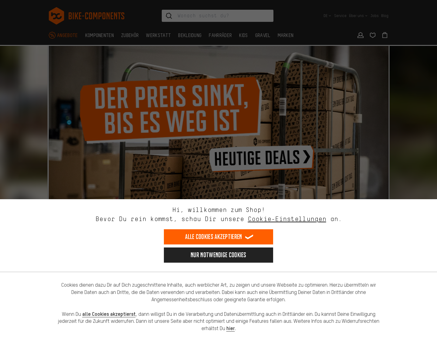 Aktuelle Website-Vorschau von Fahrradteile & Fahrradzubehör