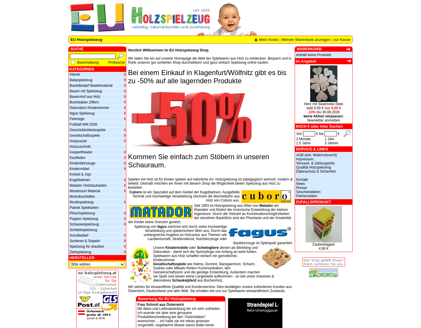 Aktuelle Website-Vorschau von EU Holzspielzeug