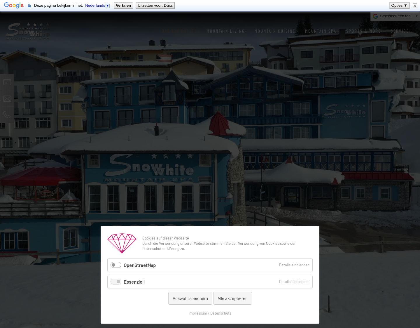 Aktuelle Website-Vorschau von Hotel Snowwhite Obertauern