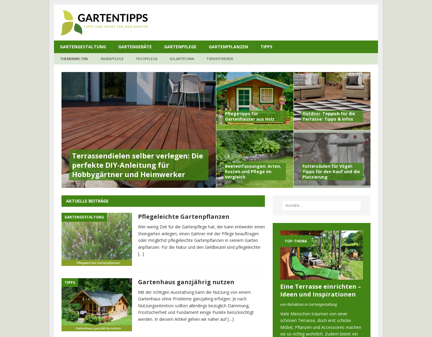 Aktuelle Website-Vorschau von Gartentipps