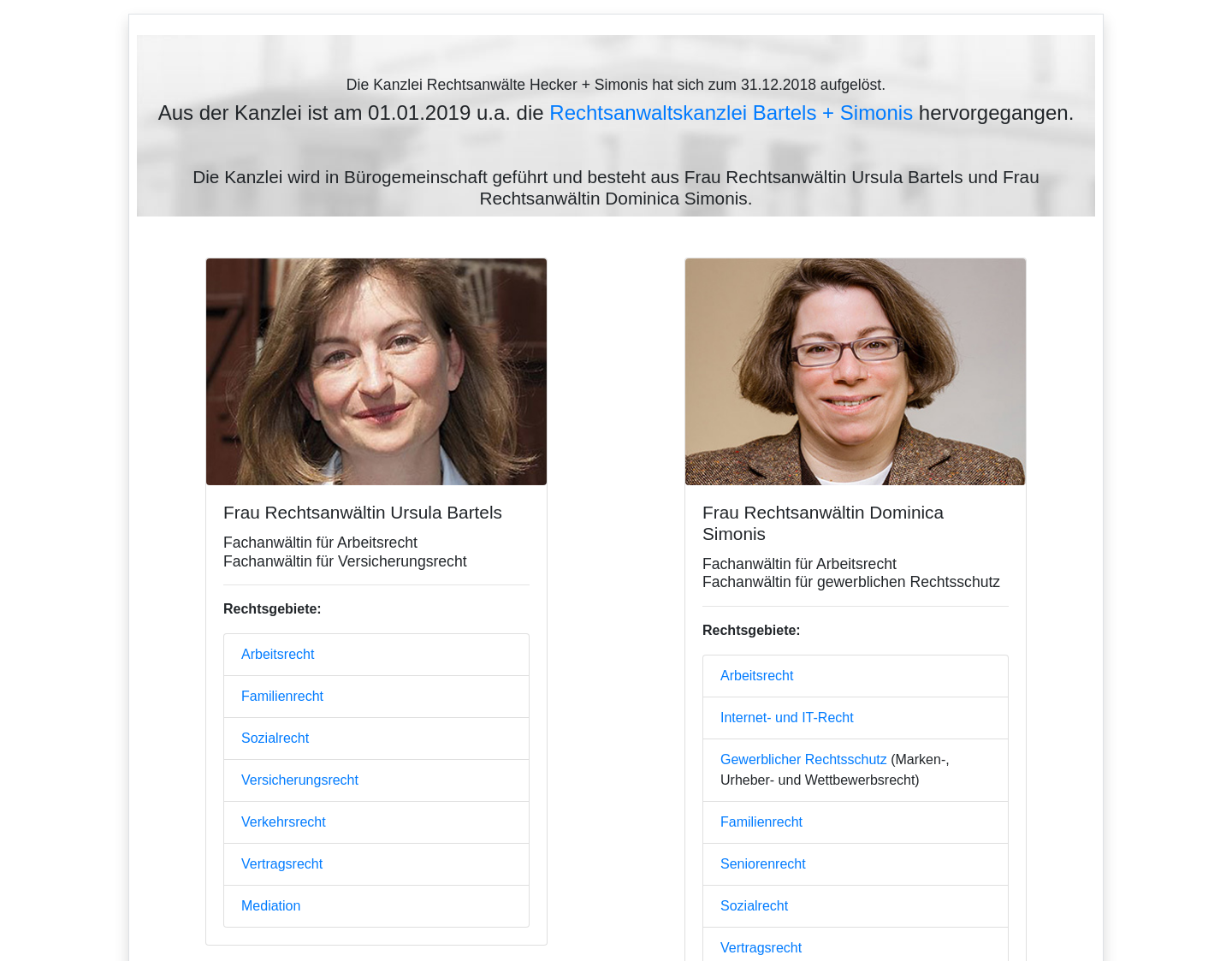 Aktuelle Website-Vorschau von Rechtsanwälte Hecker + Simonis GbR