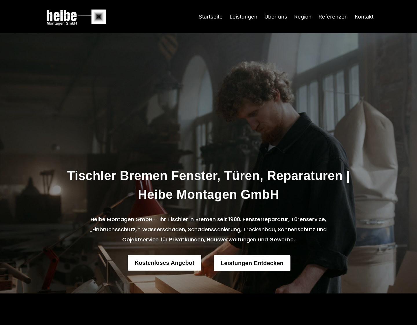 Aktuelle Website-Vorschau von Heibe Montagen GmbH