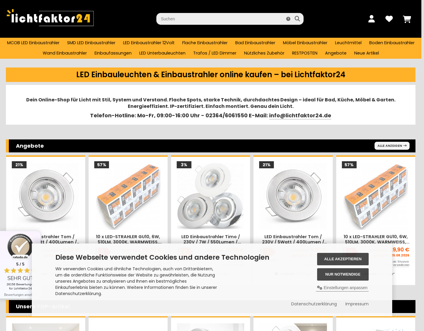 Aktuelle Website-Vorschau von Lichtfaktor24 - LED Lichttechnik