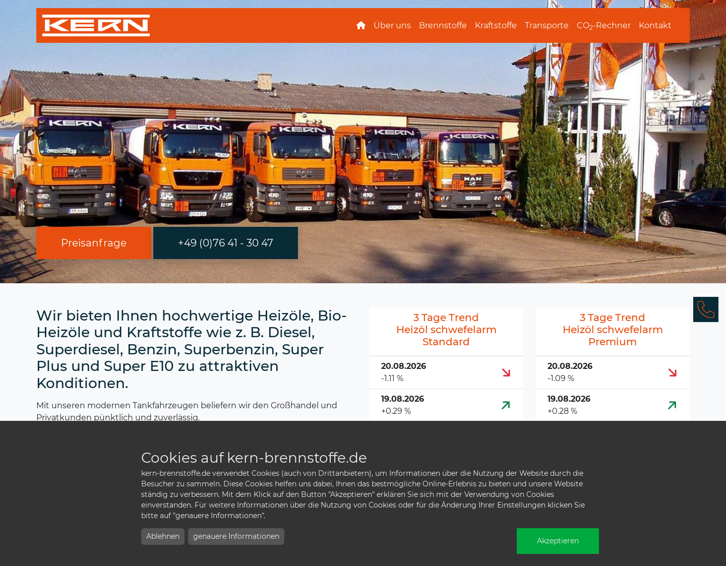 Aktuelle Website-Vorschau von Diesel Freiburg