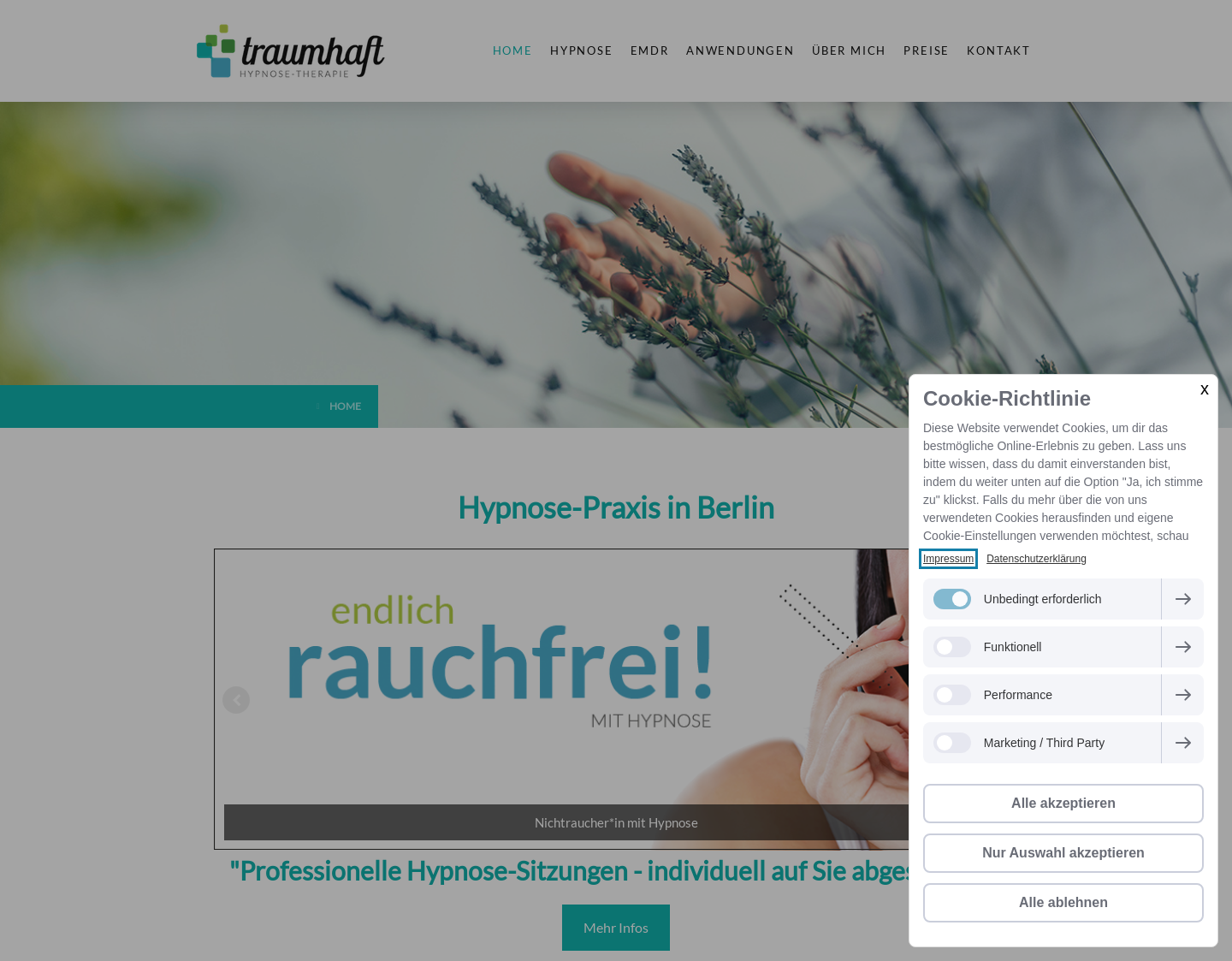 Aktuelle Website-Vorschau von Traumhaft-Hypnose-Berlin