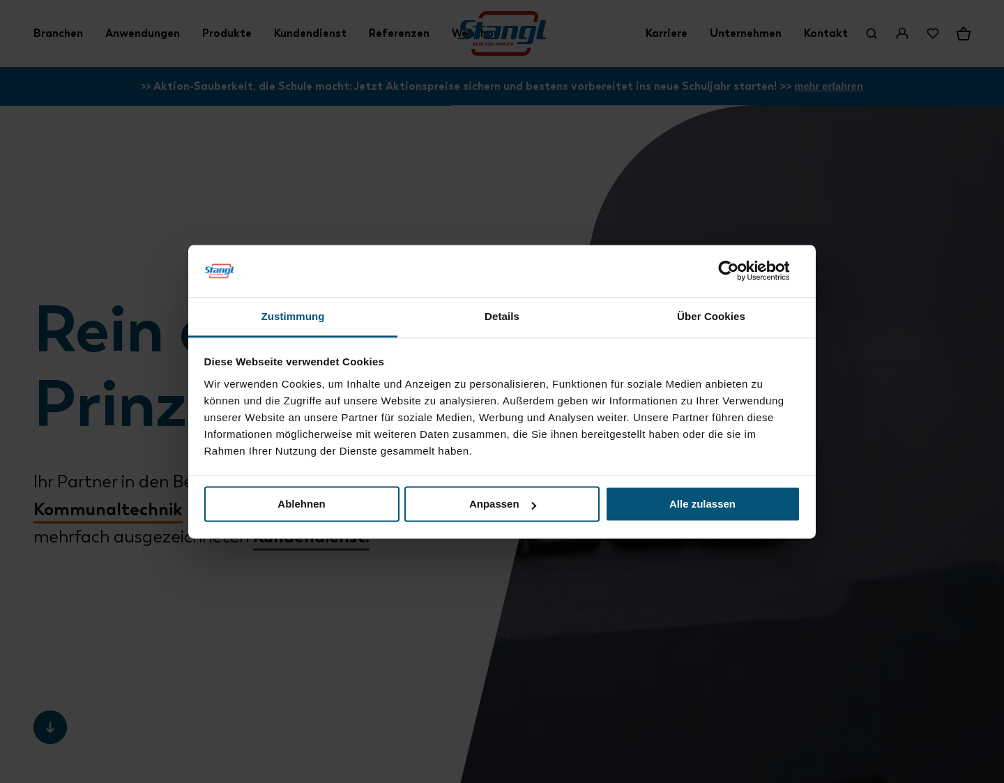 Aktuelle Website-Vorschau von Stangl Reinigungstechnik Industriesauger