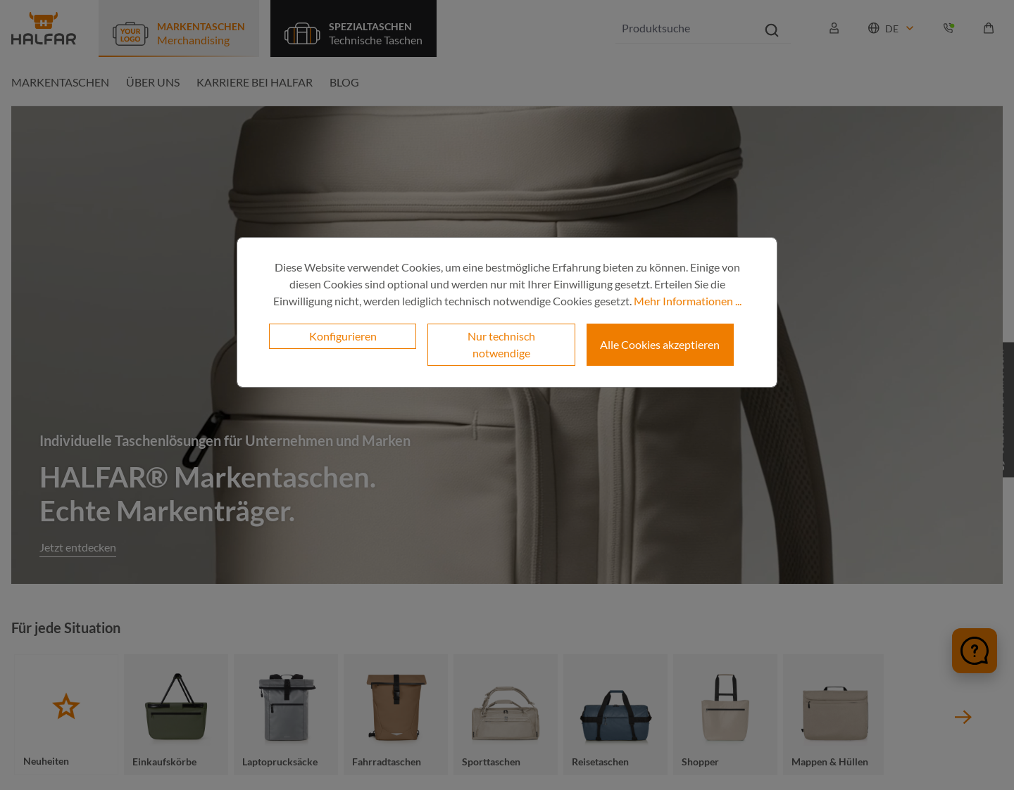 Aktuelle Website-Vorschau von Halfar System GmbH