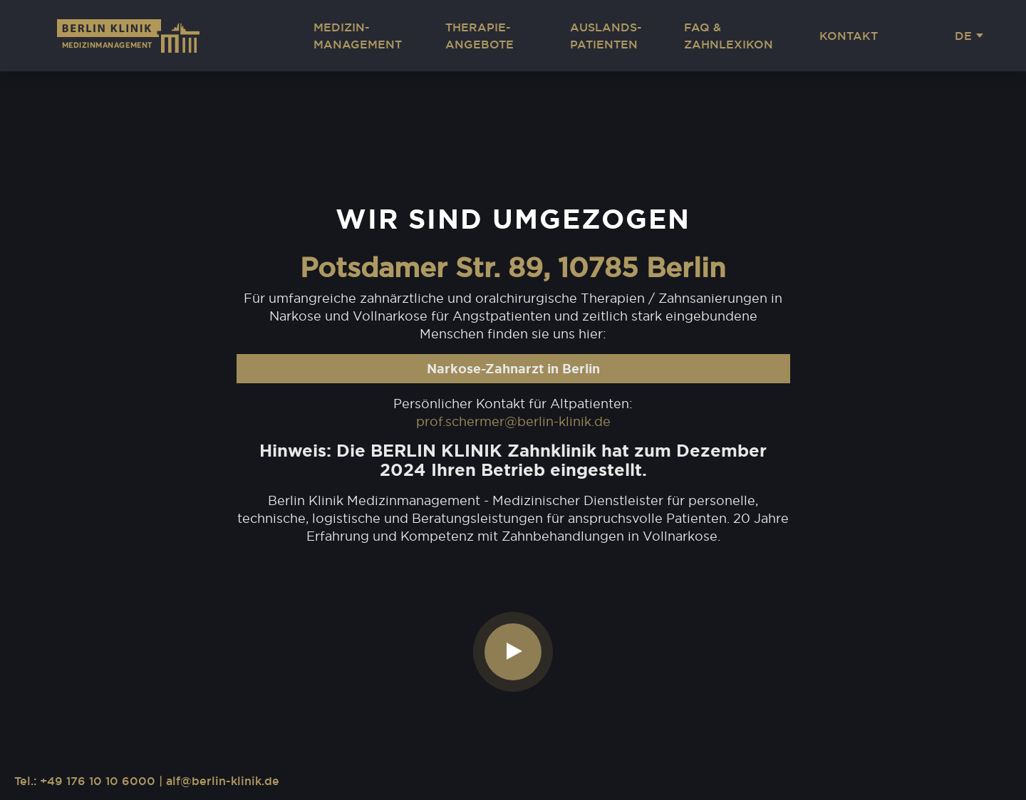 Aktuelle Website-Vorschau von Zahnklinik für Implantate Berlin