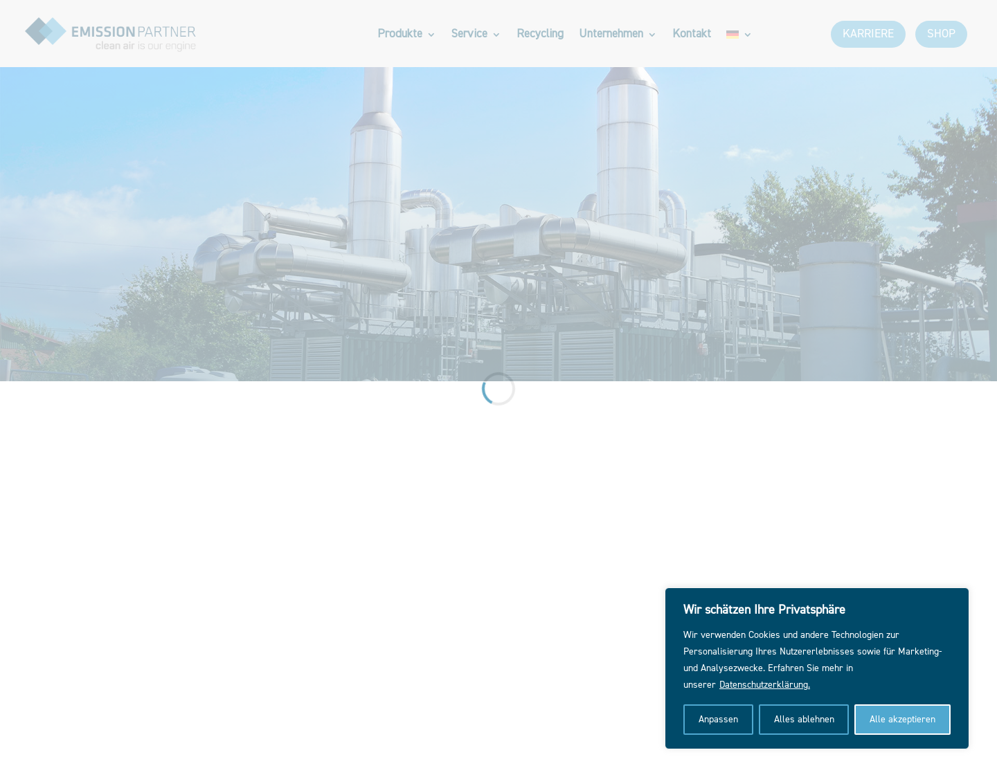 Aktuelle Website-Vorschau von Emission Partner