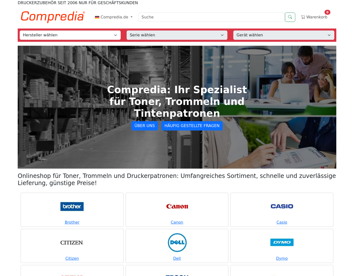 Aktuelle Website-Vorschau von Compredia GmbH