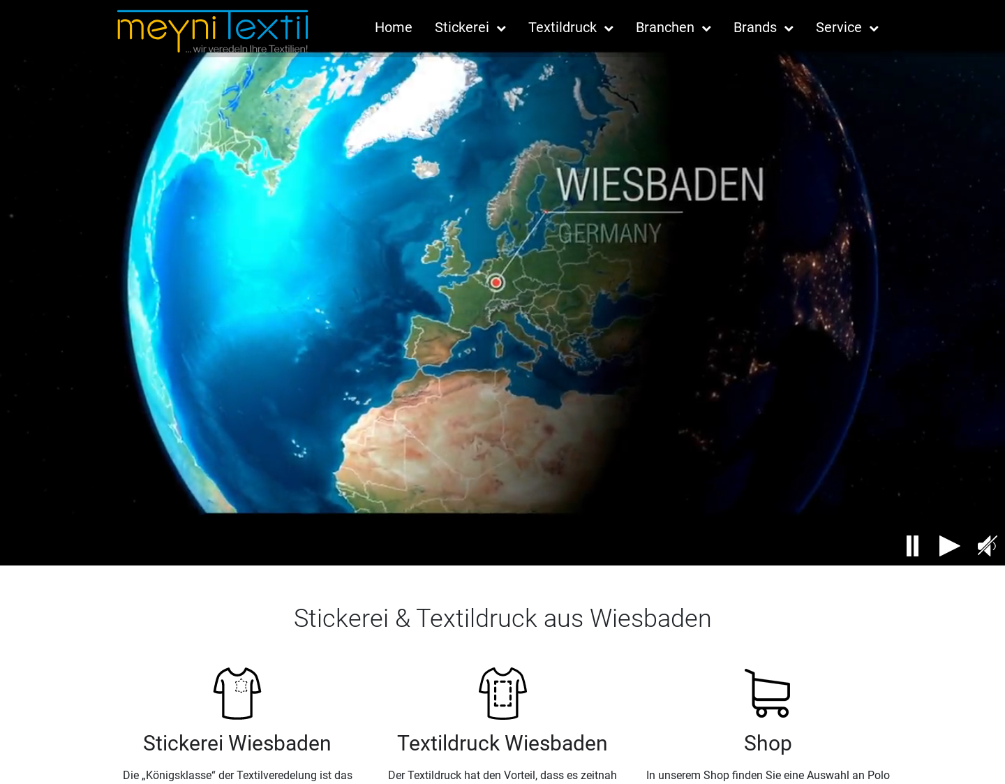 Aktuelle Website-Vorschau von Meyni Textil Stickerei Textildruck