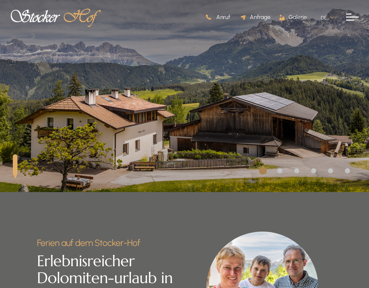 Aktuelle Website-Vorschau von Der Stockerhof in Deutschnofen