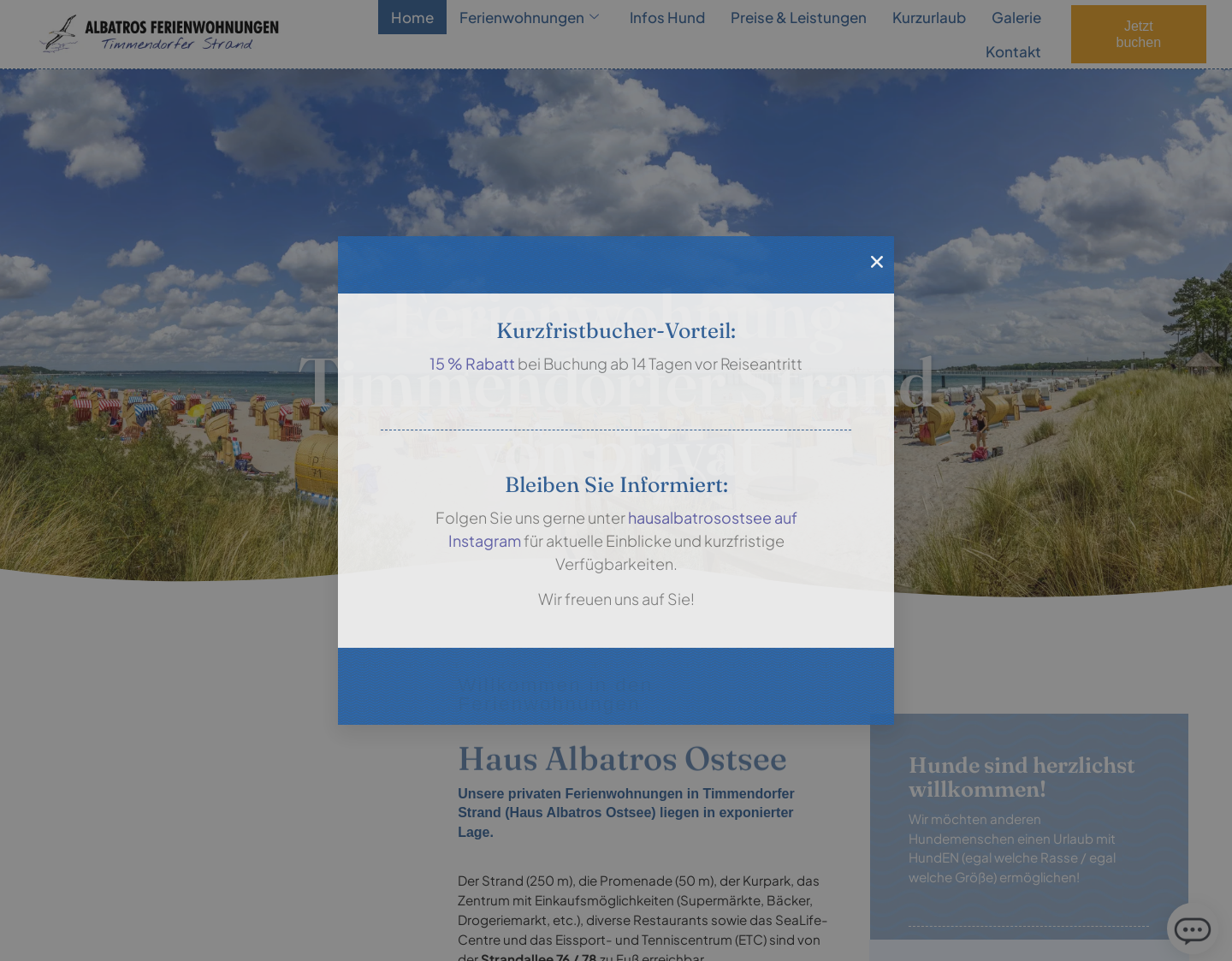 Aktuelle Website-Vorschau von Ferienwohnung Timmendorfer Strand