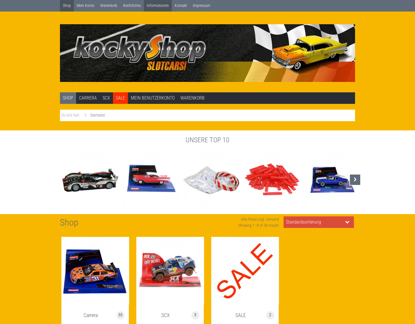 Aktuelle Website-Vorschau von kockyShop