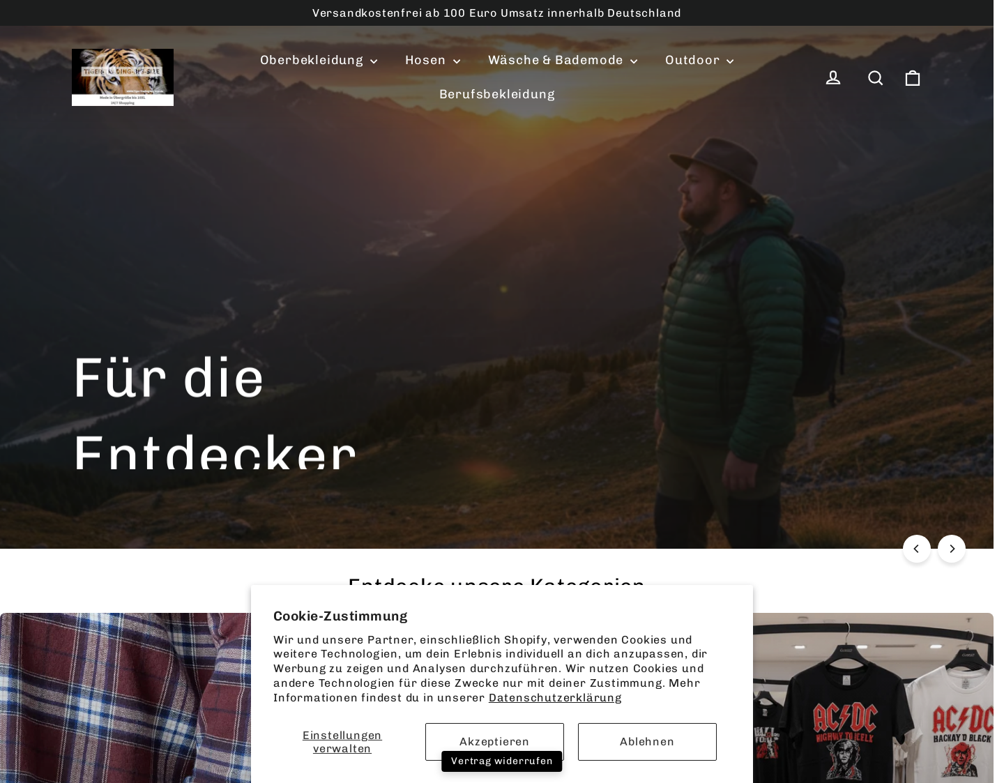 Aktuelle Website-Vorschau von Kleidung in Übergrößen jetzt online